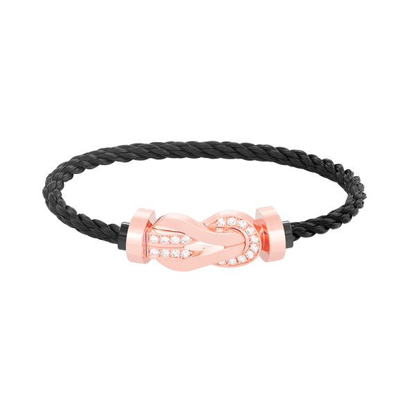 ˇSirae GemˇCHANCE LARGE 8 FIGURE BUCKLE HALF DIAMOND BRACELET ROSE GOLD