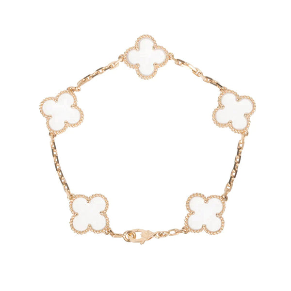 ˇSirae GemˇCLOVER 5 MOTIF ROCK CRYSTAL BRACELET