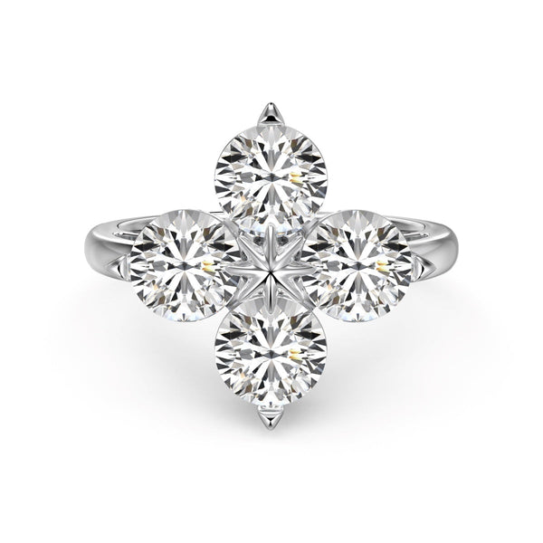 ˇSirae GemˇFour-Leaf Clover Eight-Pointed Star Ring