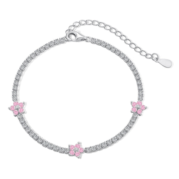 ˇSirae GemˇSparkling Flower Shape Tennis Bracelet