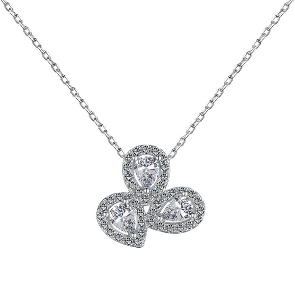 ˇSirae GemˇElegant Flower Shape Pear Cut Necklace