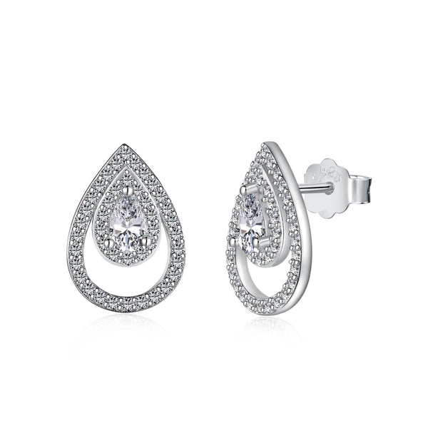 ˇSirae GemˇSparkling Delicate Water Drop Shape Daily Earrings