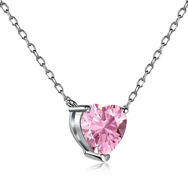 ˇSirae GemˇHeart Shape Main Stone Pendant Collarbone Necklace