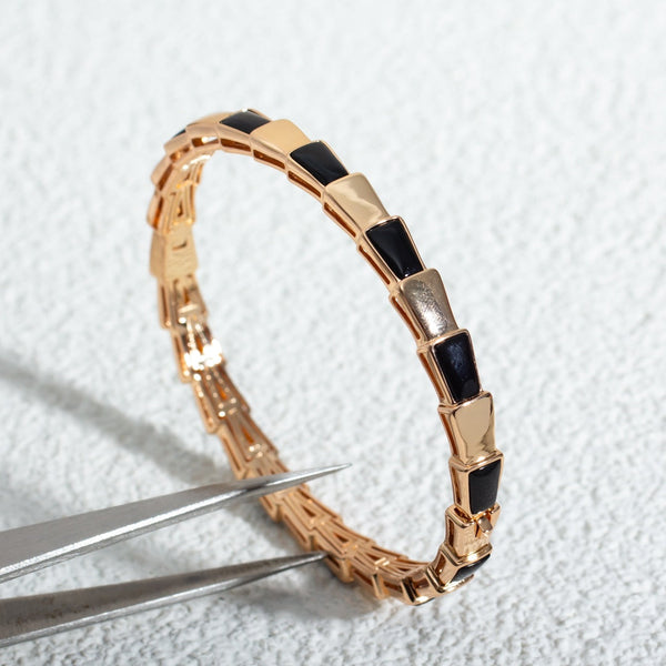 ˇSirae GemˇSERPENTI BRACELET PINK GOLD ONYX