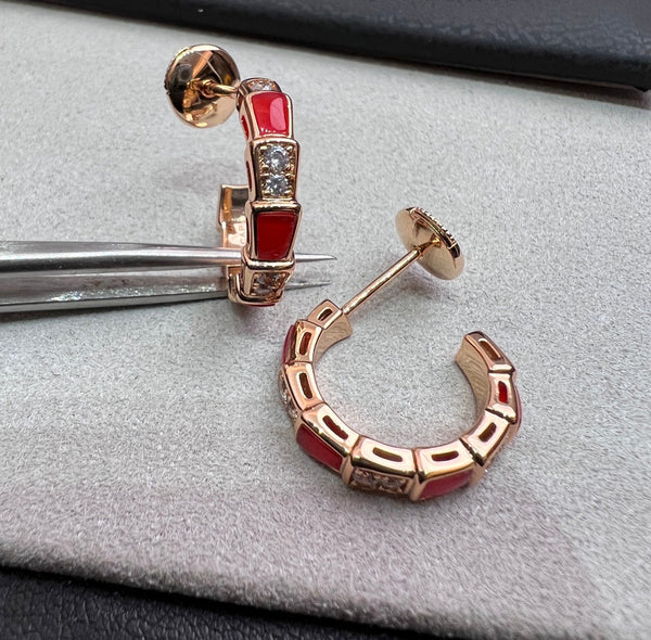 ˇSirae GemˇSERPENTI CARNELIAN PINK GOLD EARRINGS
