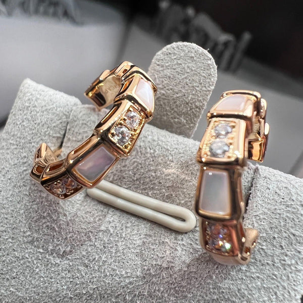 ˇSirae GemˇSERPENTI MOP PINK GOLD EARRINGS