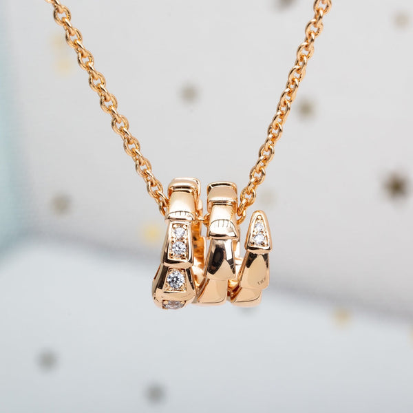 ˇSirae GemˇSERPENTI PINK GOLD NECKLACE DIAMOND