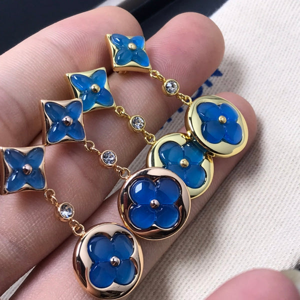 ˇSirae GemˇSTAR AND SUN AGATE DIAMOND EARRINGS