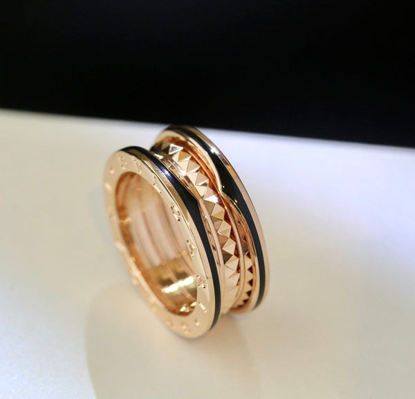 ˇSirae GemˇZERO 1 PINK GOLD BLACK CERAMIC RING