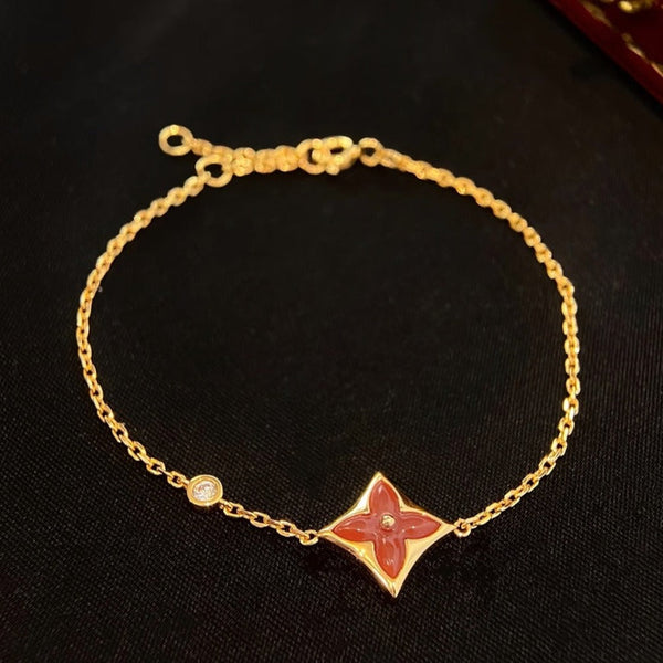 ˇSirae GemˇCOLOR STAR CARNELIAN PINK GOLD DIAMOND BRACELET