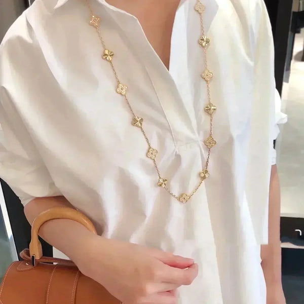ˇSirae GemˇCLOVER 20 MOTIFS LASER DIAMOND NECKLACE