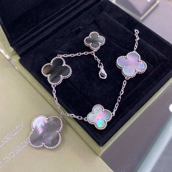 ˇSirae GemˇCLOVER 5 MOTIFS DARK MOP BRACELET