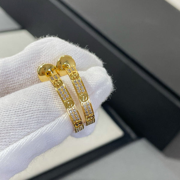 ˇSirae GemˇLOVE DIAMOND GOLD HOOP EARRINGS