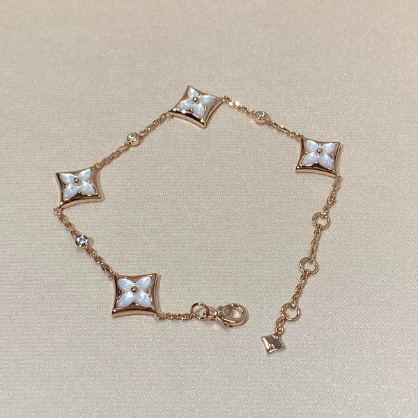 ˇSirae GemˇSTAR 4 MOTIF MOP DIAMOND PINK GOLD BRACELET