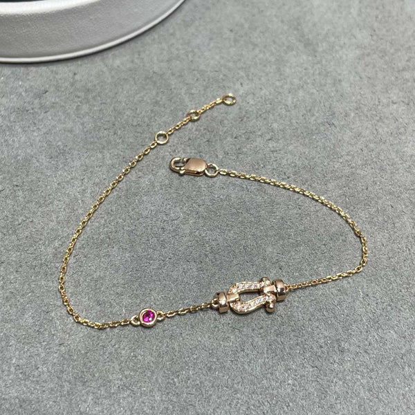 ˇSirae GemˇFORCE 10 DIAMOND CHAIN LINK PINK GOLD BRACELET