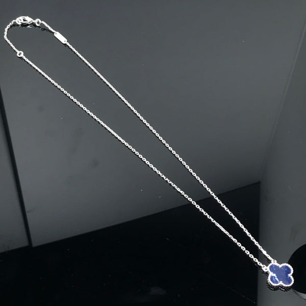 ˇSirae GemˇCLOVER PIETERSITE SILVER LONG NECKLACE