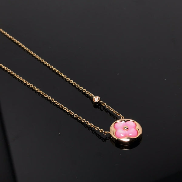 ˇSirae GemˇCOLOR BLOSSOM PINK MOP SUN GOLD NECKLACE