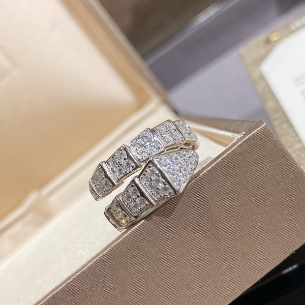 ˇSirae GemˇSERPENTI RING SILVER DIAMOND PAVED