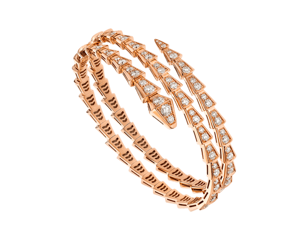 ˇSirae GemˇSERPENTI BRACELET ROSE GOLD DIAMOND DOUBLE ROW