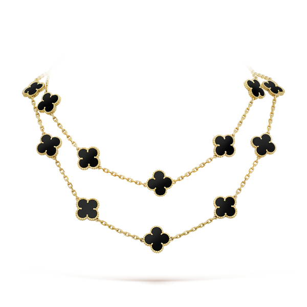 ˇSirae GemˇCLOVER 20 MOTIFS ONYX NECKLACE