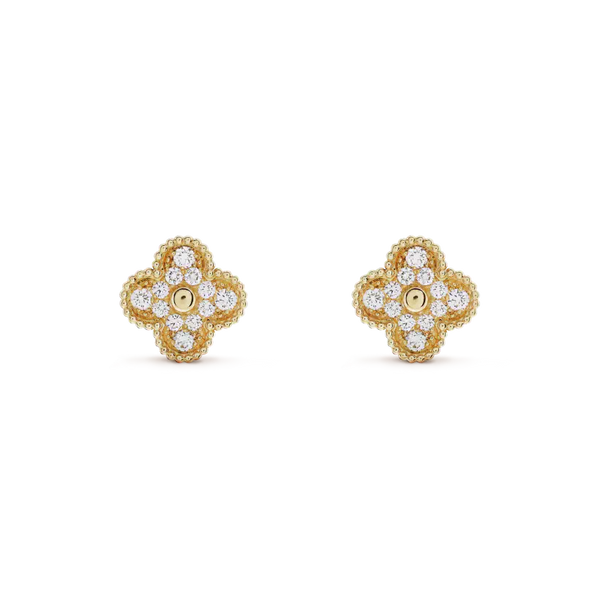 ˇSirae GemˇCLOVER MEDIUM 1 MOTIFS FUll DIAMOND EARRINGS