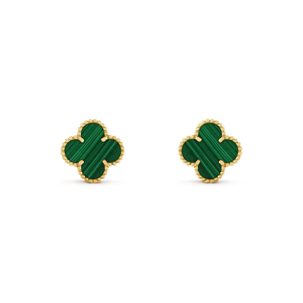 ˇSirae GemˇCLOVER MEDIUM 1 MOTIFS MALACHITE  EARRINGS