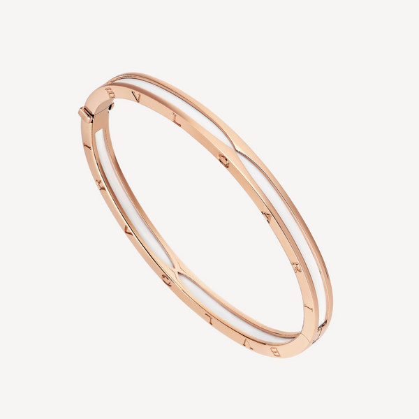 ˇSirae GemˇZERO 1 PINK GOLD WITH WHITE CERAMIC BRACELET