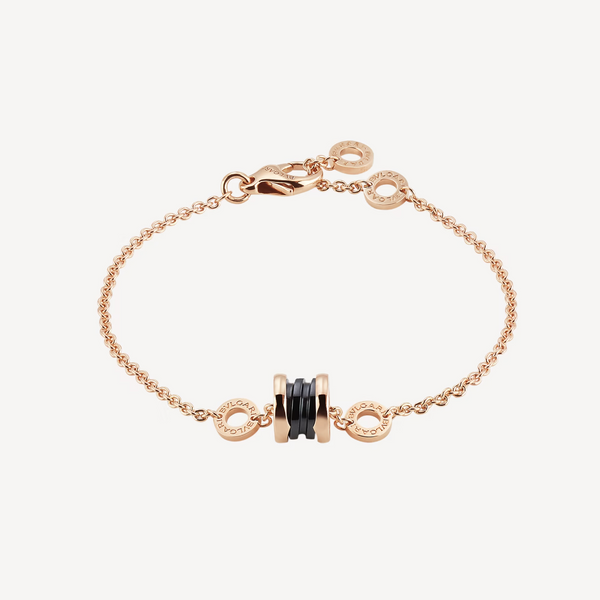 ˇSirae GemˇZERO 1 SOFT PINK GOLD AND BLACK CERAMIC BRACELET
