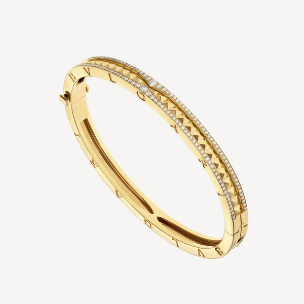 ˇSirae GemˇZERO 1 SPIRAL AND PAVED DIAMOND GOLD BRACELET