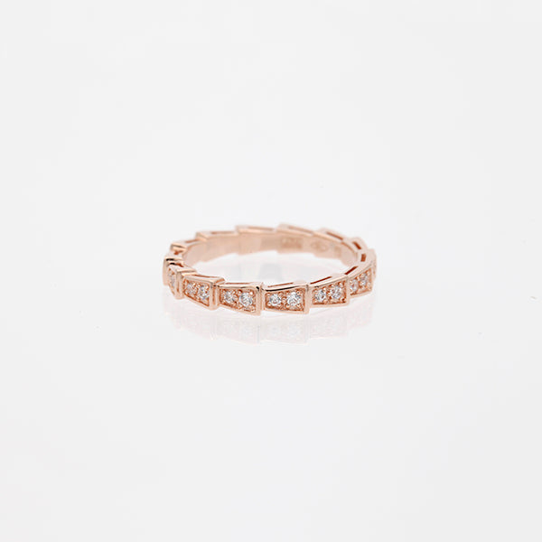 ˇSirae GemˇSERPENTI RING PINK GOLD DIAMOND PAVED 3MM
