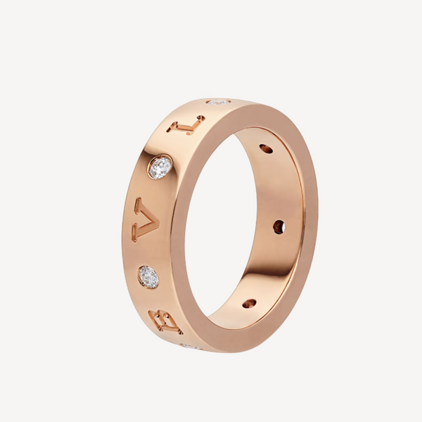 ˇSirae GemˇZERO 1 ESSENTIAL PINK GOLD BAND WITH DIAMONDS RING