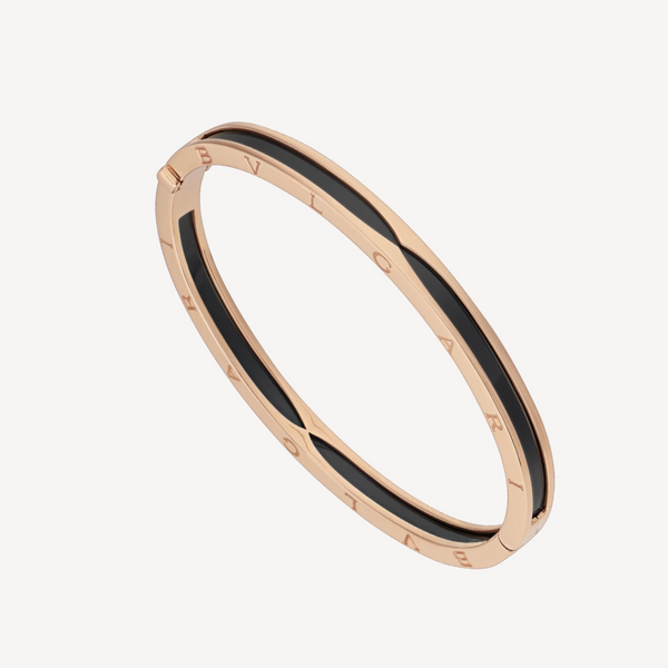 ˇSirae GemˇZERO 1 PINK GOLD WITH BLACK CERAMIC BRACELET