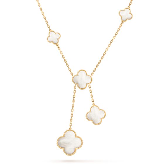 ˇSirae GemˇCLOVER MOTHER OF PEARL NECKLACE 6 MOTIF