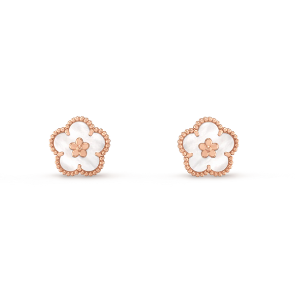 ˇSirae GemˇLUCKY PINK GOLD WHITE MOP EARRINGS