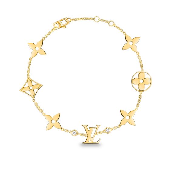 ˇSirae GemˇSTAR AND SUN 7 MOTIFS GOLD BRACELET