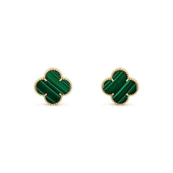 ˇSirae GemˇCLOVER MINI 9.5MM MALACHITE  EARRINGS
