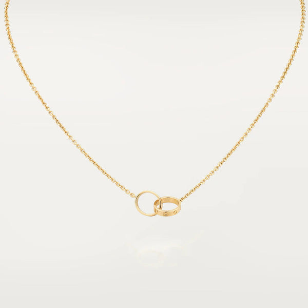 ˇSirae GemˇLOVE NECKLACE DOUBLE RING GOLD