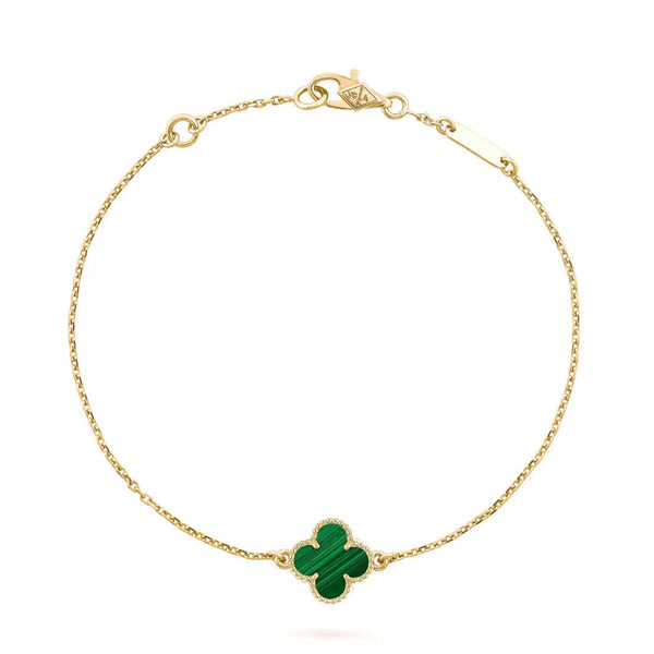 ˇSirae GemˇCLOVER BRACELET MALACHITE 1 MOTIF