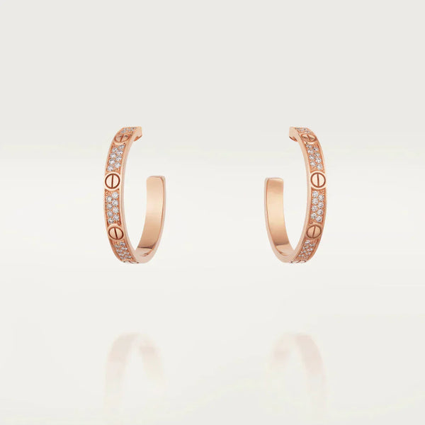 ˇSirae GemˇLOVE DIAMOND PINK GOLD HOOP EARRINGS