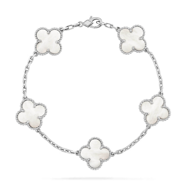 ˇSirae GemˇCLOVER SILVER MOP 5 MOTIF BRACELET