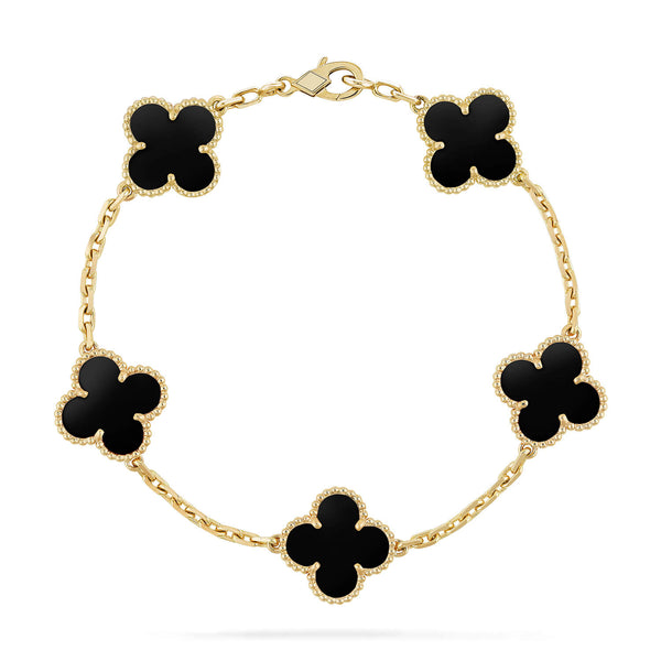 ˇSirae GemˇCLOVER  5 MOTIFS BLACK ONYX BRACELET