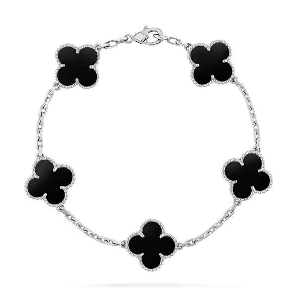 ˇSirae GemˇCLOVER 5 MOTIF ONYXS  BRACELET