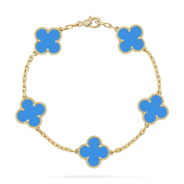 ˇSirae GemˇCLOVER 5 MOTIFS BLUE AGATE BRACELET