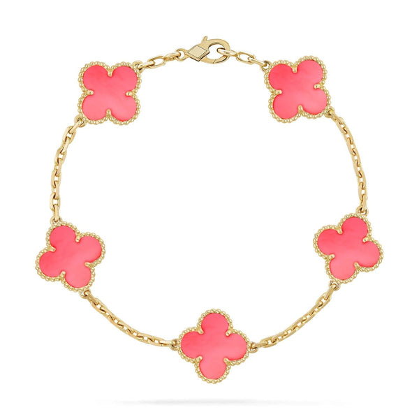 ˇSirae GemˇCLOVER 5 PINK MOP BRACELET