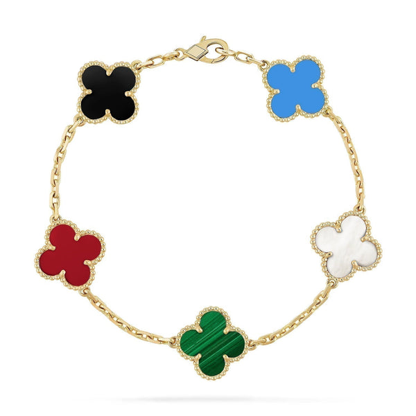 ˇSirae GemˇCLOVER 5 MOTIFS MULTICOLOR  BRACELET