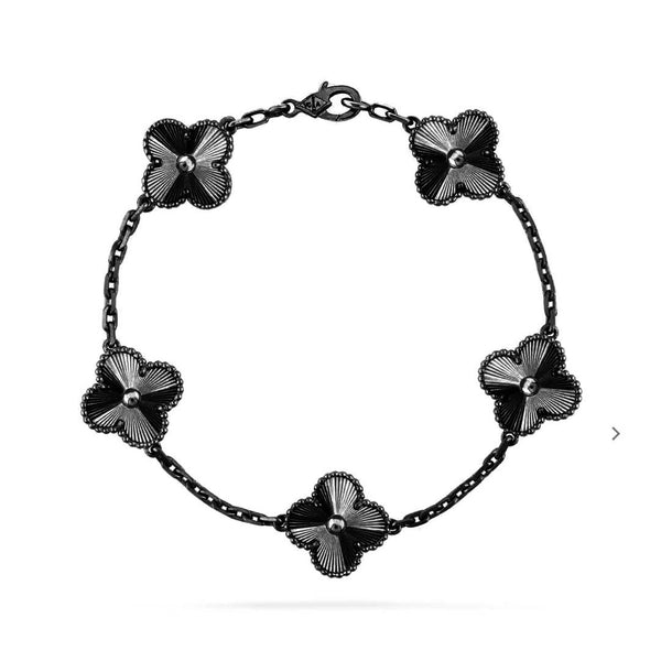 ˇSirae GemˇCLOVER 5 MOTIF BLACK BRACELET