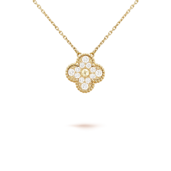ˇSirae GemˇCLOVER 15MM DIAMOND SINGLE FLOWER NECKLACE