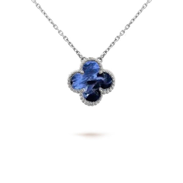 ˇSirae GemˇCLOVER 15MM PIETERSITE NECKLACE SILVER