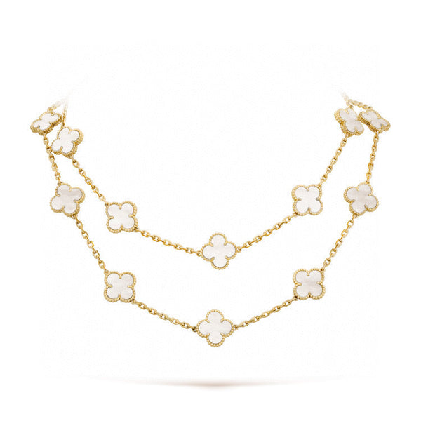 ˇSirae GemˇCLOVER 20 MOTIFS WHITE MOP NECKLACE