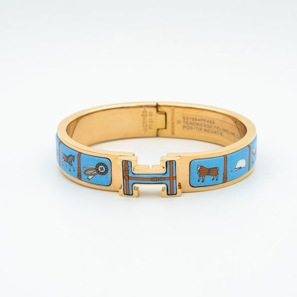 ˇSirae GemˇH PINK GOLD BRACELET BLUE CERAMIC